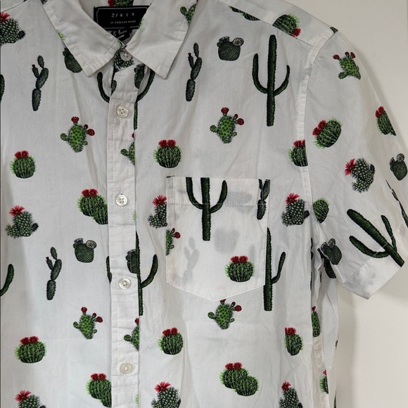 21men White Cactus Print Casual Shirt - Picture 3 of 5